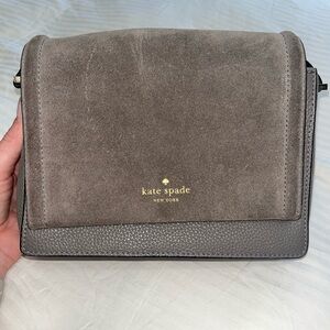 Kate Spade Gray suede crossbody bag